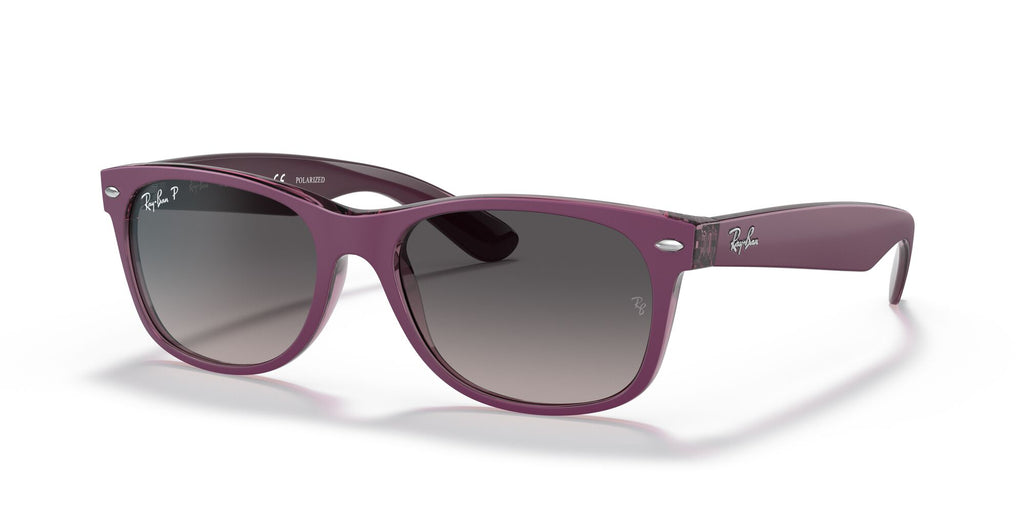 Ray-Ban New Wayfarer 0RB2132 6606M3 52 Violet On Transparent Violet/ Grey 52 / Crystal / Nylon / Nylon