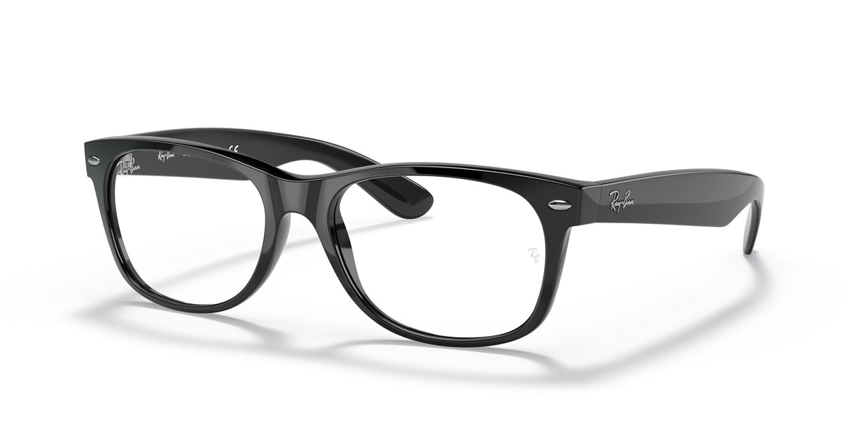 RB 2132 Ray-Ban New Wayfarer Black / Clear with Blue-Light Filter 55 55 / Crystal / Nylon / Nylon