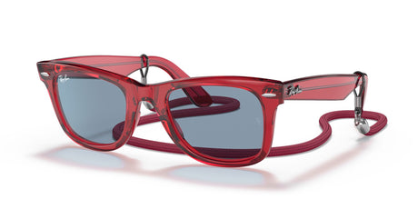 Ray-Ban Wayfarer 0RB2140 661456 50 Transparent Red/ Blue 50 / Crystal / Plastic