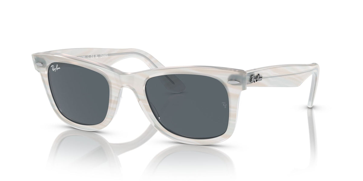 Ray-Ban Wayfarer 0RB2140F 1407R5 52 Photo Striped Light Blue/ Blue