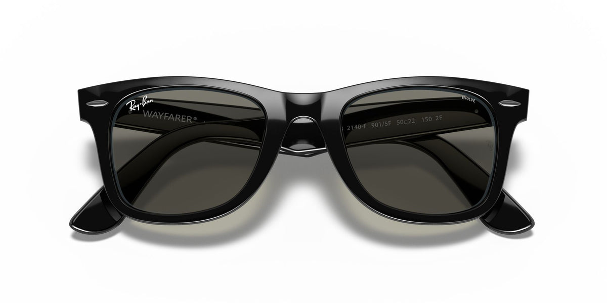 Ray-Ban Wayfarer 0RB2140F 901/5F 52 Black/ Clear Grey