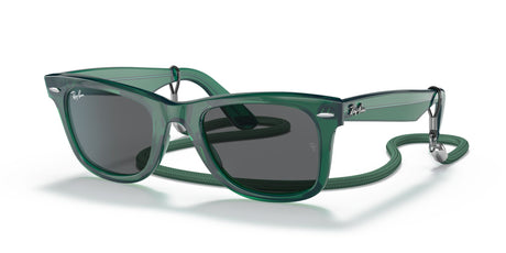 RB 2140 Ray-Ban Wayfarer Transparent Green /  Dark Grey 50 50 / Crystal / Plastic