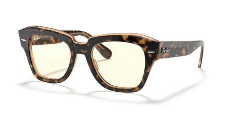 Ray-Ban State Street 0RB2186 1292BL 49 Havana On Transparent Brown/ Clear 49 / Crystal / Acetate / Acetate