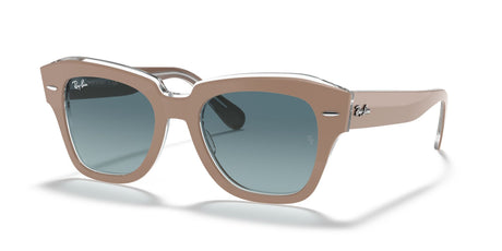 Ray-Ban State Street 0RB2186 12973M 49 Beige On Transparent/ Blue Gradient 49 / Crystal / Acetate / Acetate