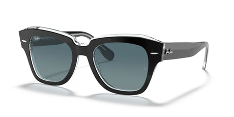 Ray-Ban State Street 0RB2186 12943M 52 Black On Transparent/ Blue Gradient 52 / Crystal / Acetate / Acetate