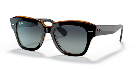 Ray-Ban State Street 0RB2186 132241 52 Black On Brown/ Grey/Blue Gradient 52 / Crystal / Acetate / Acetate