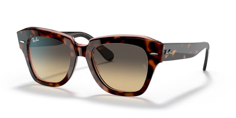 Ray-Ban State Street 0RB2186 1324BG 49 Havana On Transparent Pink/ Brown/Blue Gradient 49 / Crystal / Acetate / Acetate
