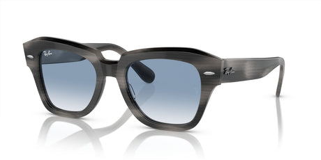Ray-Ban State Street 0RB2186 14043F 49 Striped Grey/ Clear & Blue