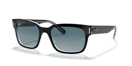 RB 2190 Ray-Ban Jeffrey Black On Transparent / Blue Gradient Grey 55 55 / Crystal / Acetate / Acetate