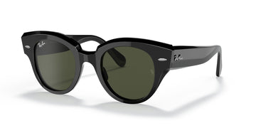 Ray-Ban Roundabout 0RB2192 901/31 47 Black/ Green 47 / Crystal / Plastic