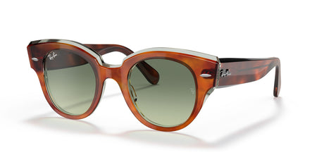 RB 2192F Ray-Ban Roundabout Havana On Transparent Green / Green/Violet Gradient 47 47 / Crystal / Acetate / Acetate