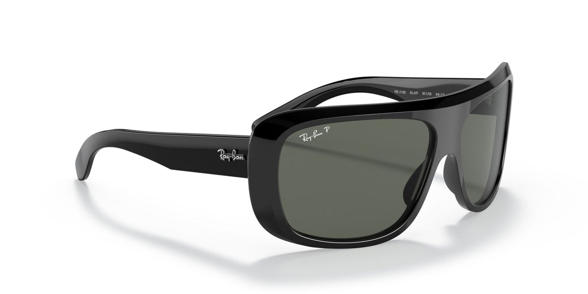 RB 2196 Ray-Ban Blair Black / Polarised Green Classic G-15 64 64 / Crystal / Acetate / Acetate