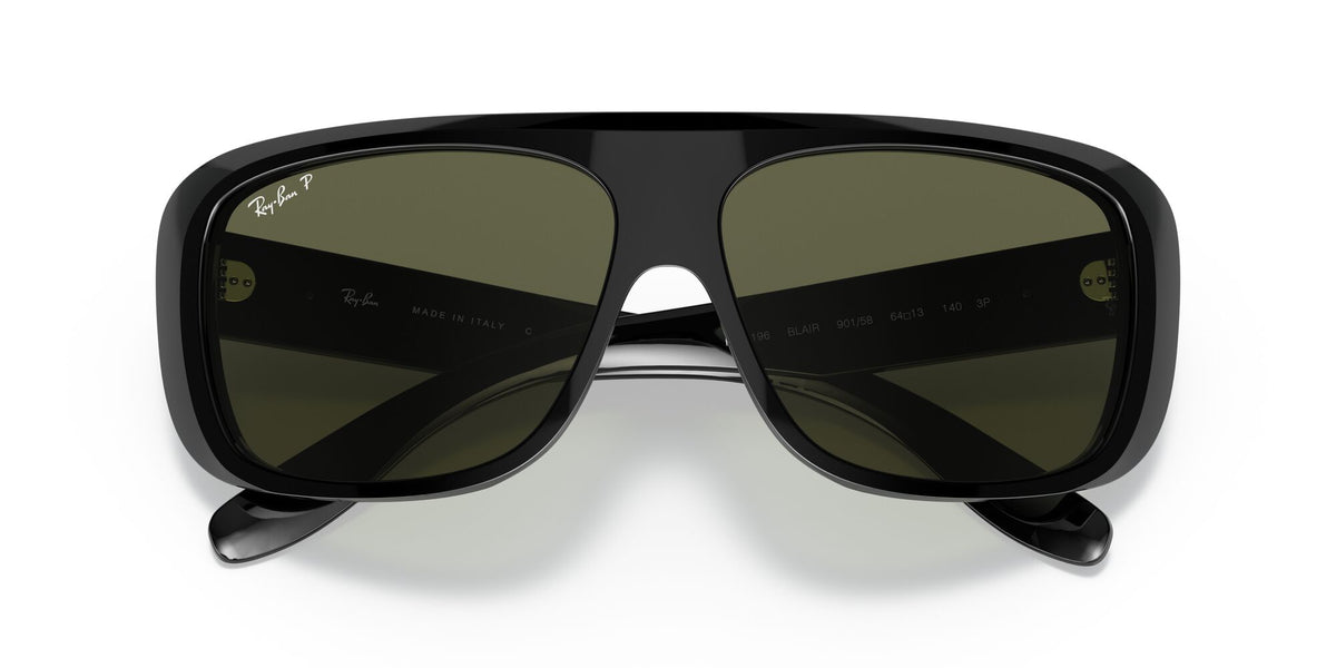 RB 2196 Ray-Ban Blair Black / Polarised Green Classic G-15 64 64 / Crystal / Acetate / Acetate