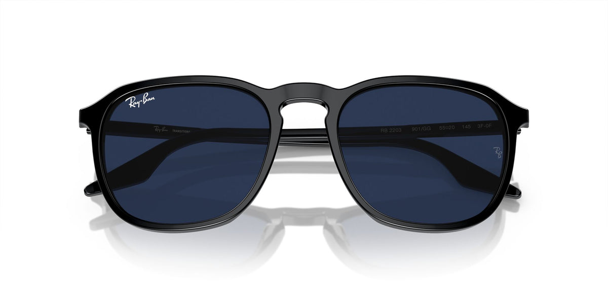 Ray-Ban0RB2203 901/GG 55 Black/ Clear/Blue