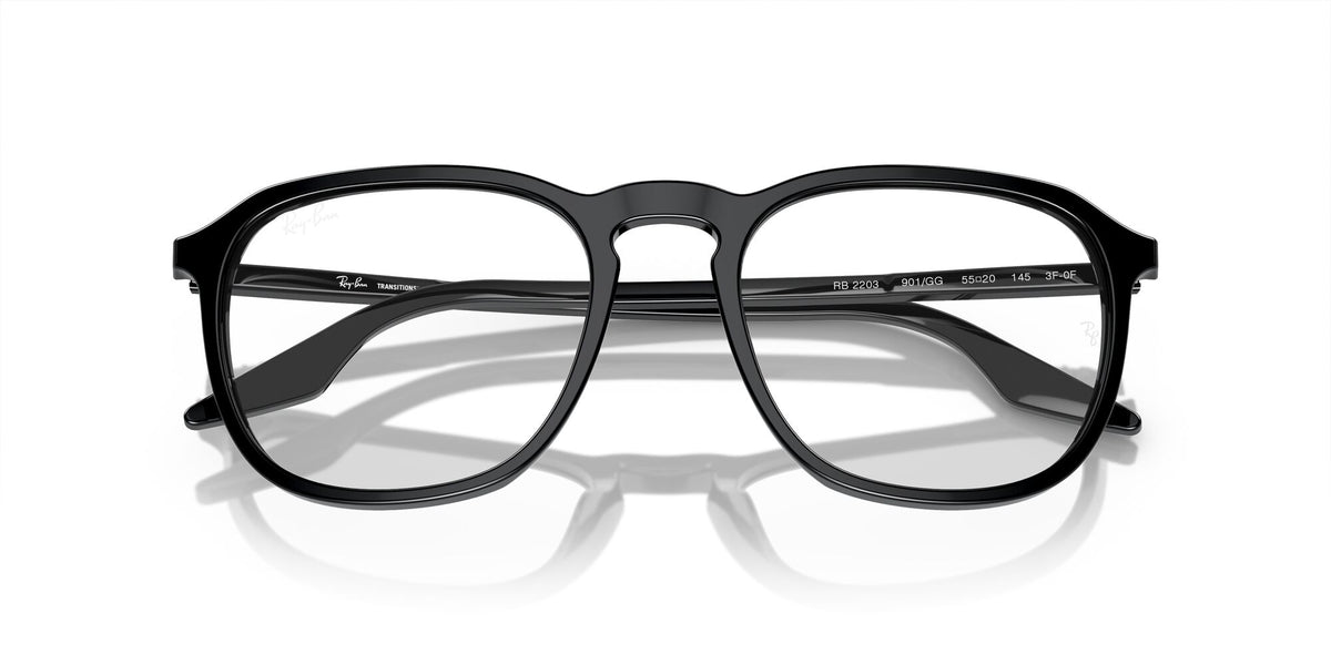 Ray-Ban0RB2203 901/GG 55 Black/ Clear/Blue