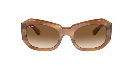Ray-Ban Beate 0RB2212 140351 56 Striped Brown/ Clear & Brown