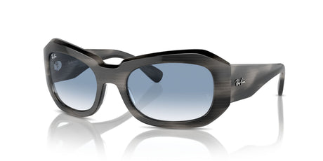 Ray-Ban Beate 0RB2212 14043F 56 Striped Grey/ Clear & Blue
