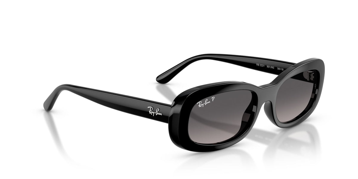 Ray Ban 0RB2221 901/M3 53 Black/ Gradient Grey Polarized