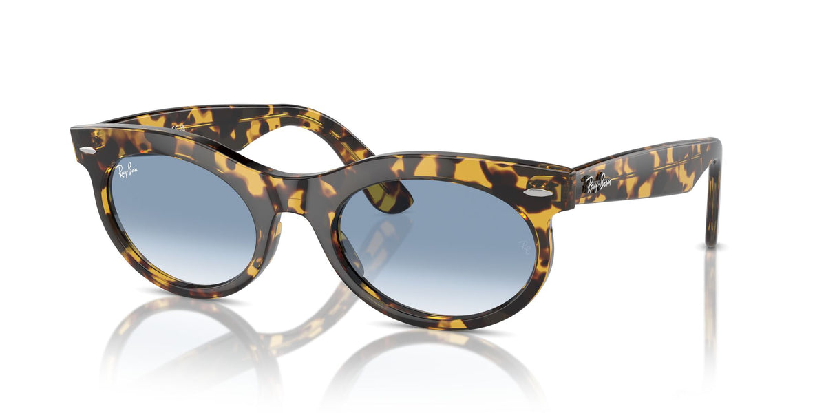 Ray-Ban Wayfarer Oval 0RB2242F 13323F 53 Yellow Havana/ Clear & Blue