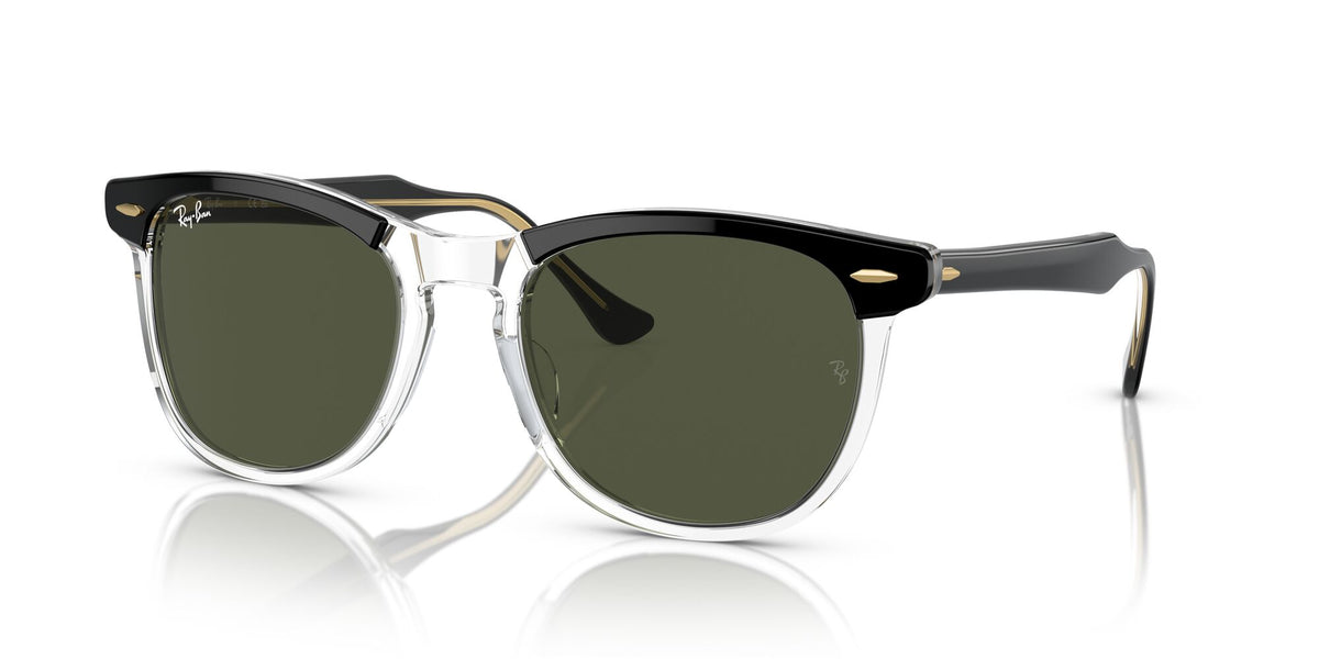Ray-Ban Eagleeye 0RB2398F 129431 53 Black On Transparent/ Green 53 / Crystal / Acetate / Acetate