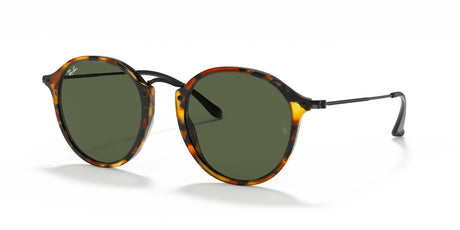 Ray-Ban Round 0RB2447 1157 49 Black Havana/ Green Classic G-15 49 / Crystal / Acetate / Metal