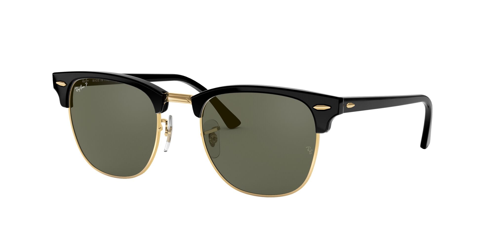 
                          Ray-Ban Clubmaster 0RB3016 901/58 51 Black On Gold/ Green - Blue Star Eyewear
                        