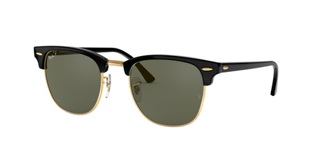 Ray-Ban Clubmaster 0RB3016 901/58 49 Black On Gold/ Green 49 / Crystal / Acetate / Acetate