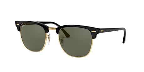 Ray-Ban Clubmaster 0RB3016 901/58 55 Black On Gold/ Green - Blue Star Eyewear