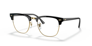 Ray-Ban Clubmaster 0RB3016 901/BF 49 Black/ Clear 49 / Crystal / Acetate / Acetate