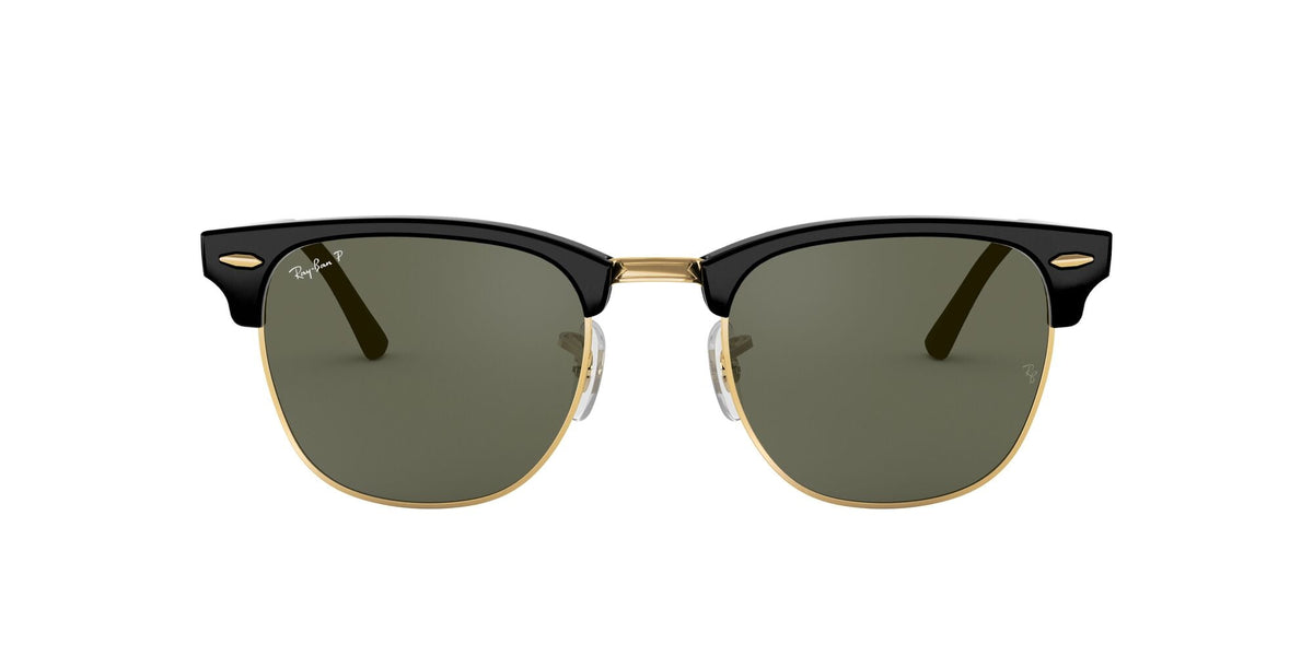 Ray-Ban Clubmaster Low Bridge Fit 0RB3016F 901/58 55 Black/ Green - Blue Star Eyewear