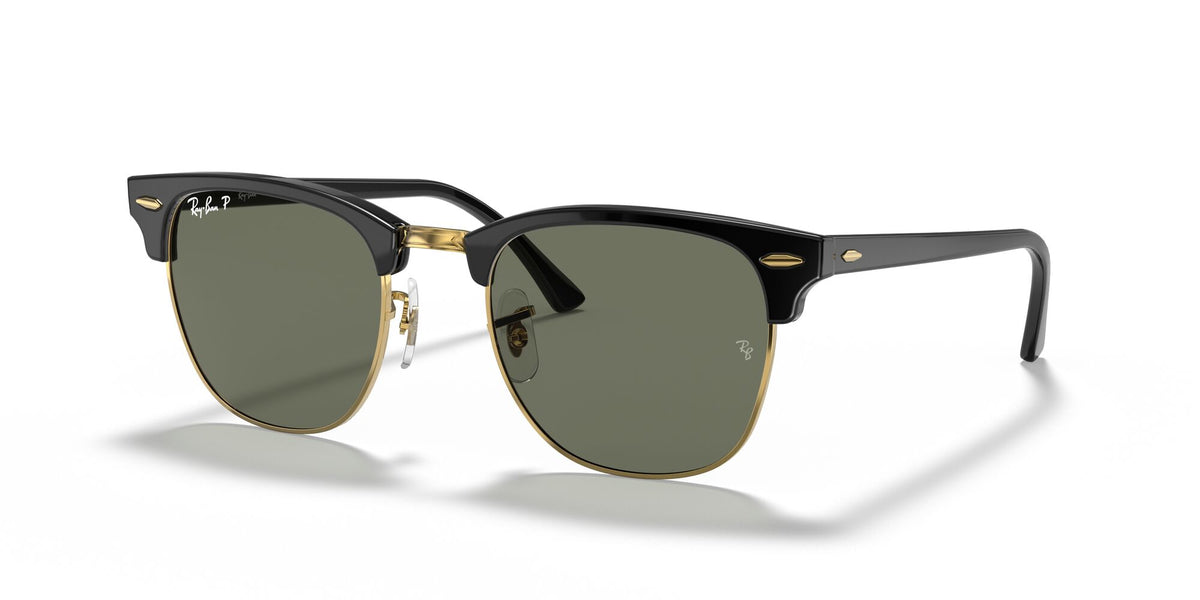 Ray-Ban Clubmaster Low Bridge Fit 0RB3016F 901/58 55 Black/ Green 55 / Crystal / Acetate / Acetate