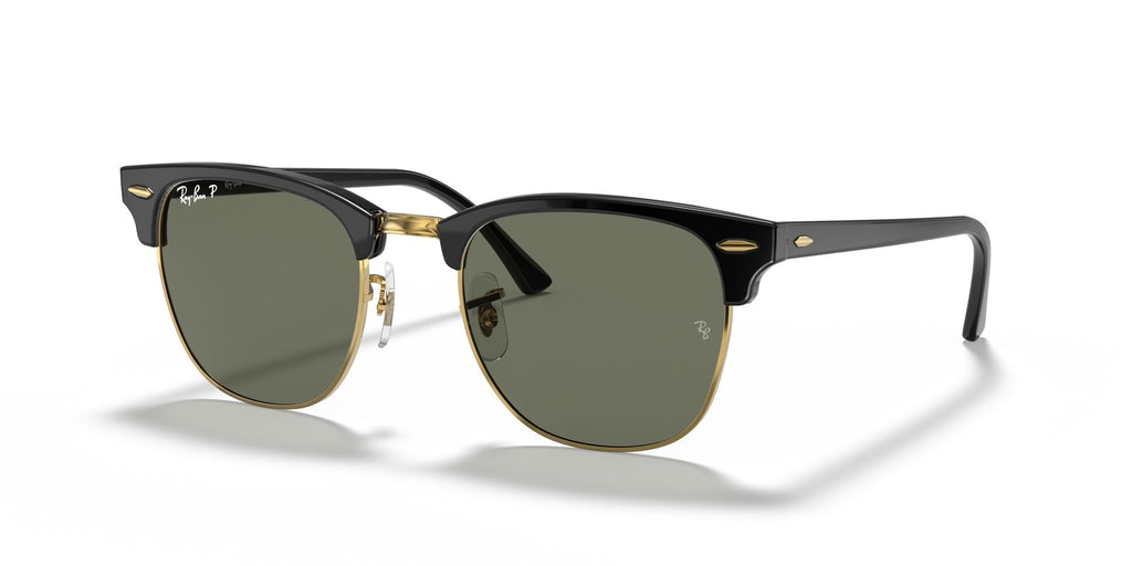 Ray-Ban Clubmaster Low Bridge Fit 0RB3016F 901/58 55 Black/ Green 55 / Crystal / Acetate / Acetate