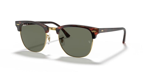 Ray-Ban Clubmaster Low Bridge Fit 0RB3016F 990/58 55 Red Havana/ Green 55 / Crystal / Acetate / Acetate