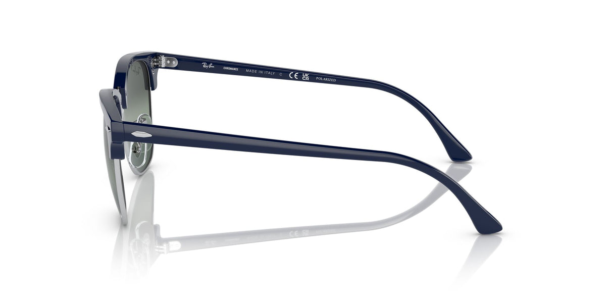 RB 3016F Ray-Ban Clubmaster Low Bridge Fit Blue On Silver / Silver/Blue 55 55 / Crystal / Acetate / Acetate