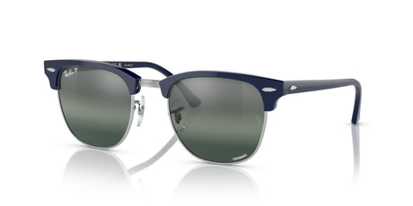 RB 3016F Ray-Ban Clubmaster Low Bridge Fit Blue On Silver / Silver/Blue 55 55 / Crystal / Acetate / Acetate