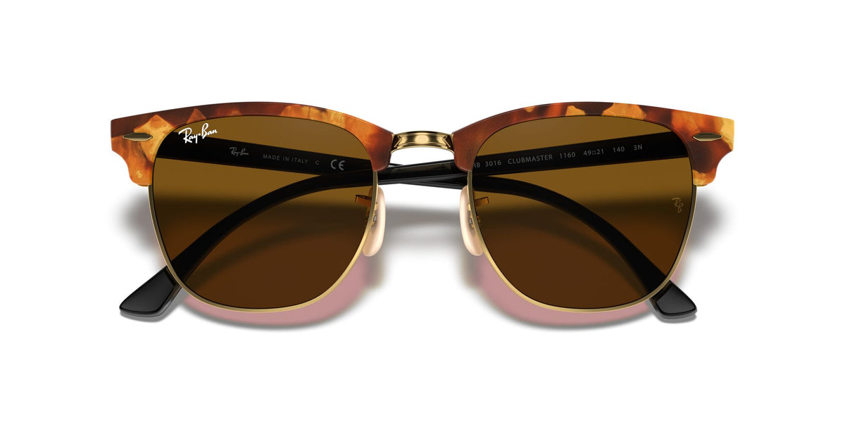 Ray-Ban 0RB3016 1160 51 Clubmaster Spotted Brown Havana/ Brown Lens