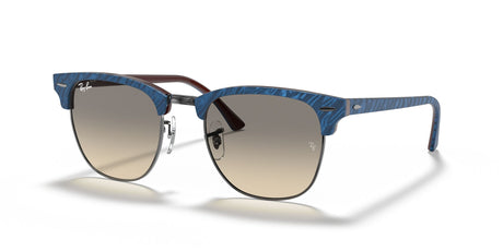 RB 3016 Ray-Ban Clubmaster Wrinkled Blue On Brown /  Clear Gradient Grey 51 51 / Crystal / Plastic