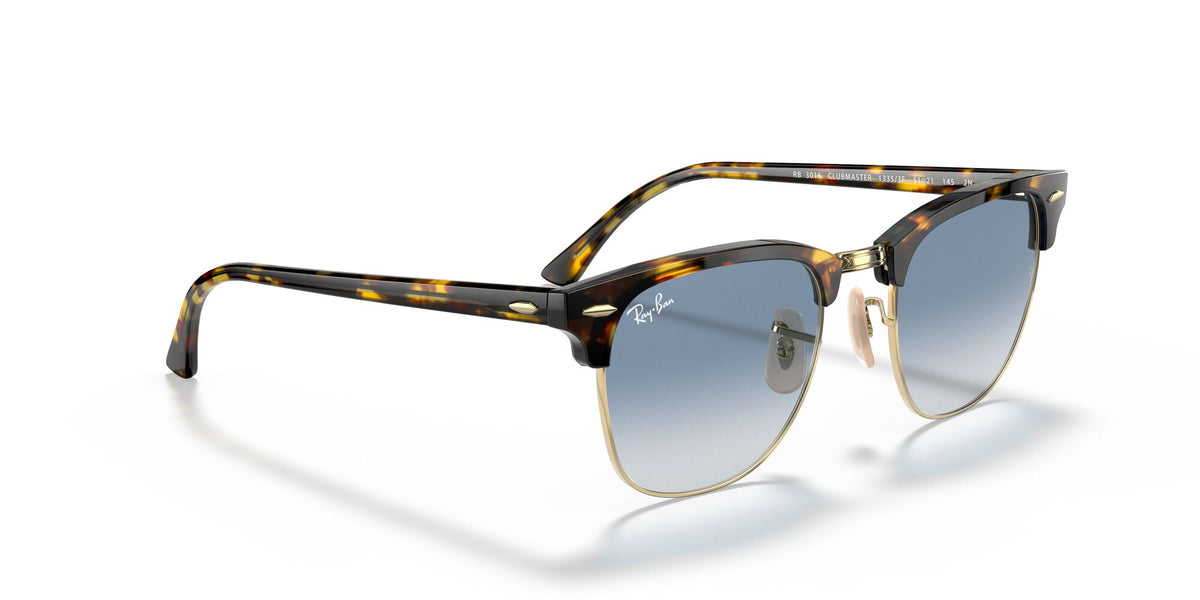 RB 3016 Ray-Ban Clubmaster Yellow Havana / Light Blue Gradient 51 51 / Crystal / Acetate / Acetate