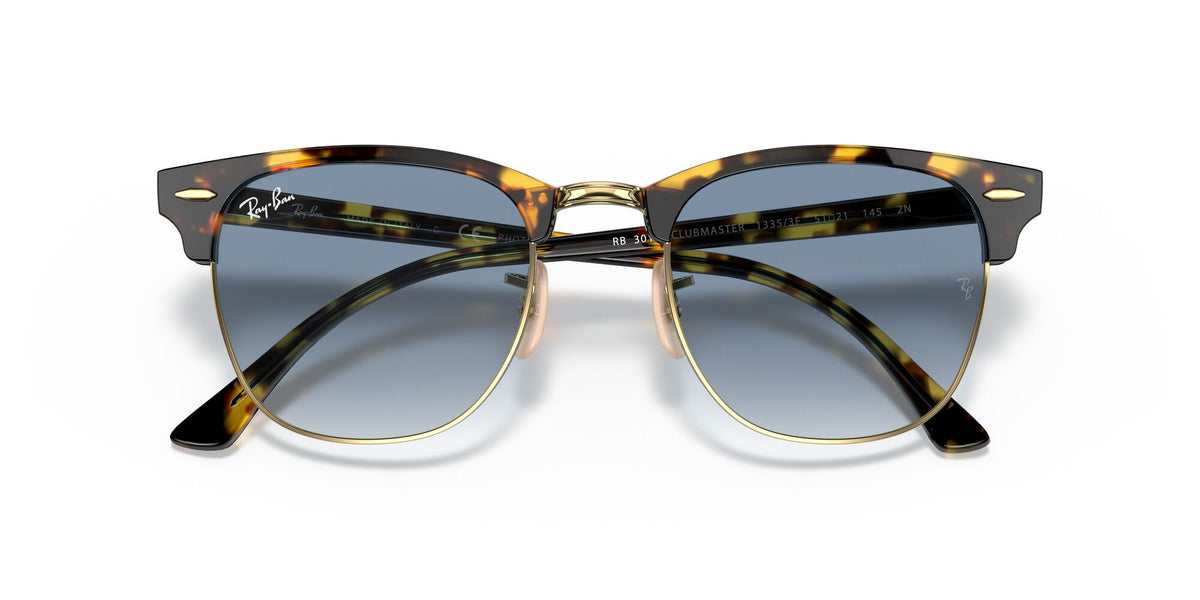 RB 3016 Ray-Ban Clubmaster Yellow Havana / Light Blue Gradient 51 51 / Crystal / Acetate / Acetate