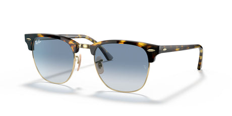 RB 3016 Ray-Ban Clubmaster Yellow Havana /  Clear Gradient Blue 49 49 / Crystal / Plastic