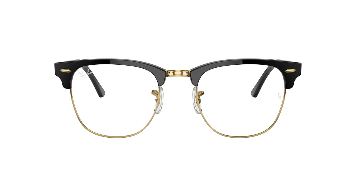 Ray-Ban Clubmaster 0RB3016 901/BF 49 Black/ Clear 49 / Crystal / Acetate / Acetate