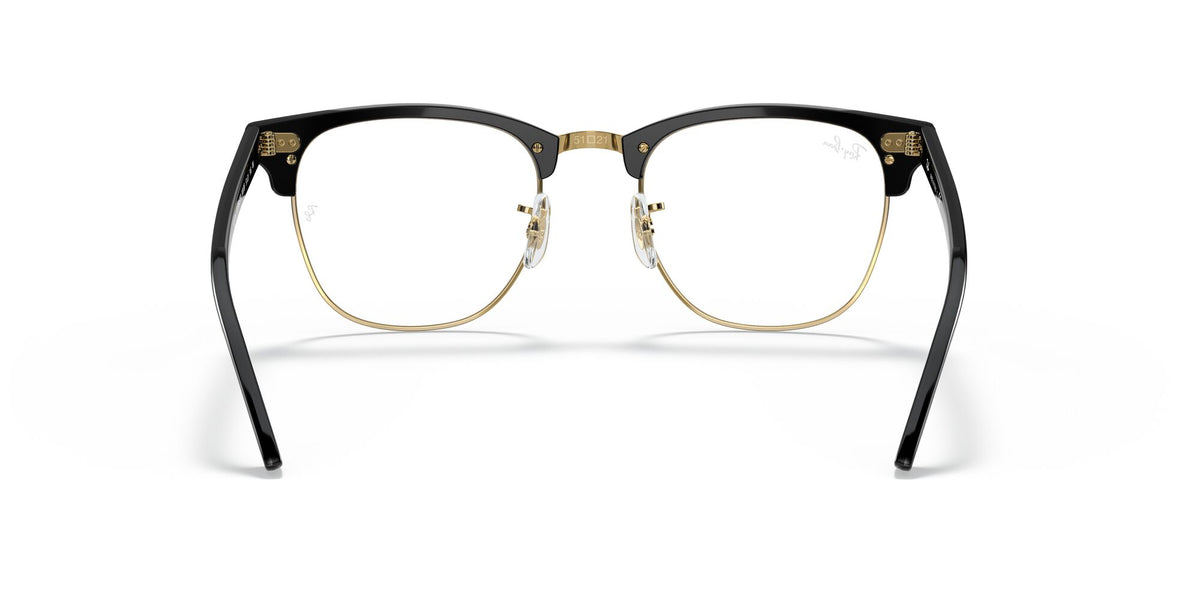 Ray-Ban Clubmaster 0RB3016 901/BF 49 Black/ Clear 49 / Crystal / Acetate / Acetate
