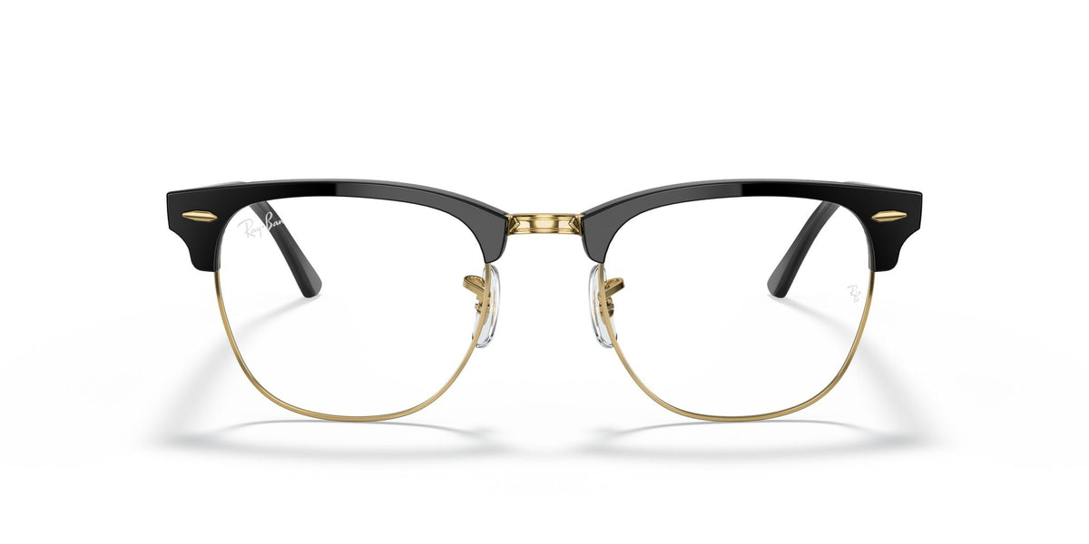 Ray-Ban Clubmaster 0RB3016 901/BF 49 Black/ Clear 49 / Crystal / Acetate / Acetate
