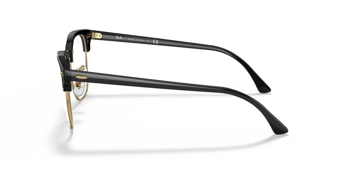 Ray-Ban Clubmaster 0RB3016 901/BF 49 Black/ Clear 49 / Crystal / Acetate / Acetate