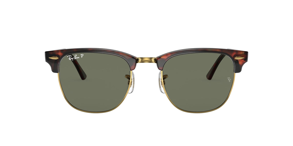 Ray-Ban Clubmaster 0RB3016 990/58 51 Tortoise On Gold/ Green 51 / Crystal / Acetate / Acetate