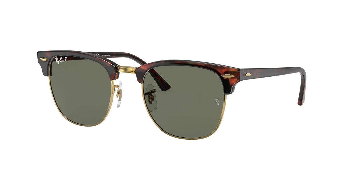 Ray-Ban Clubmaster 0RB3016 990/58 51 Tortoise On Gold/ Green 51 / Crystal / Acetate / Acetate