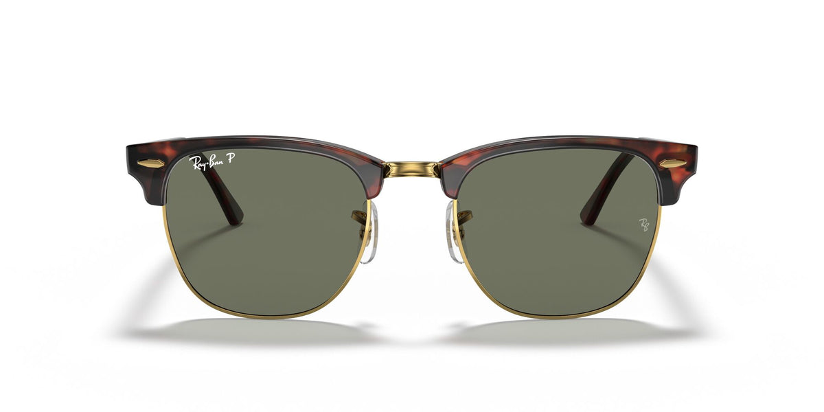 Ray-Ban Clubmaster 0RB3016 990/58 51 Tortoise On Gold/ Green 51 / Crystal / Acetate / Acetate