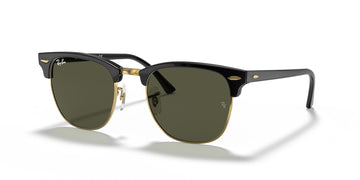 Ray-Ban Clubmaster 0RB3016 W0365 51 Black On Gold/ Green 51 / Crystal / Acetate / Acetate