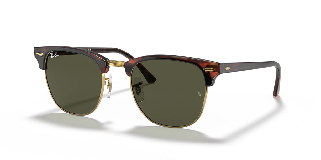 Ray-Ban Clubmaster 0RB3016 W0366 49 Tortoise On Gold/ Green 49 / Crystal / Acetate / Acetate