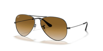 Ray-Ban Aviator 0RB3025 004/51 58 Gunmetal/ Light Brown Gradient 58 / Crystal / Metal / Metal